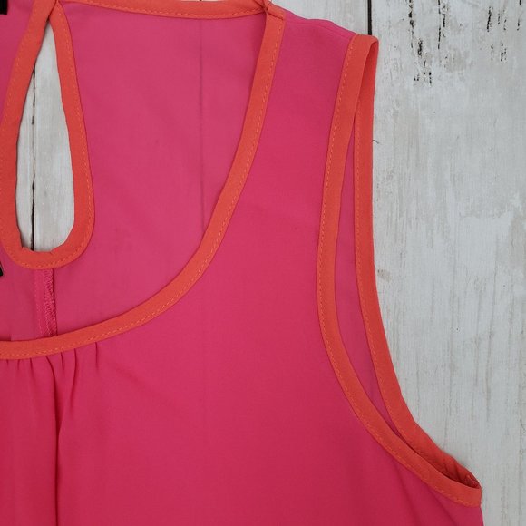 WILLI SMITH Pink Tank Flowy Drape Keyhole Back - Picture 4 of 6